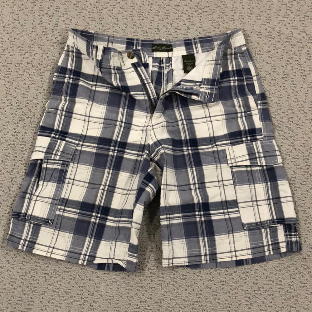 Eddie Bauer men’s blue plaid shorts 🤩